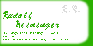 rudolf meininger business card